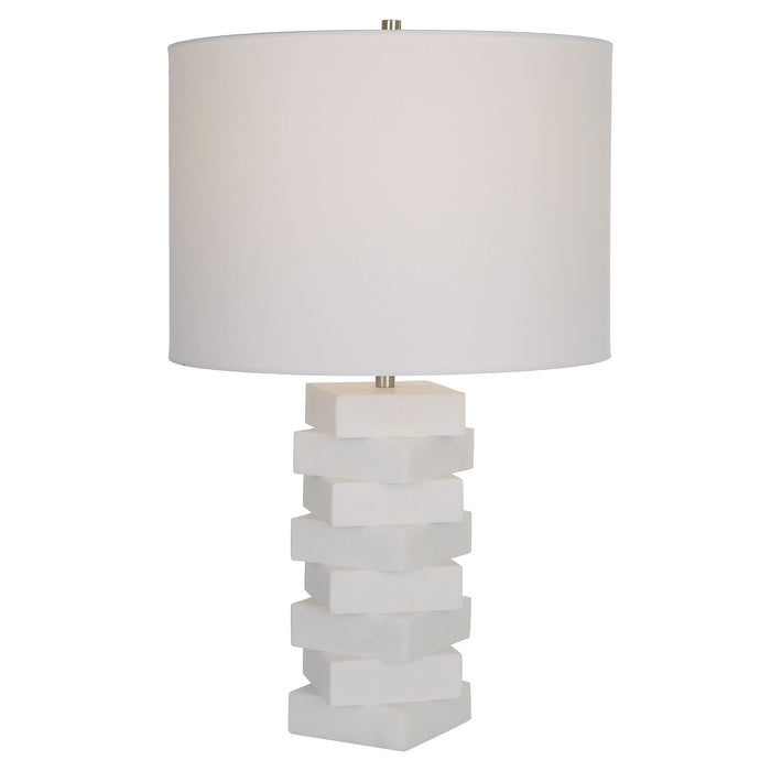 Ascent - White Geometric Table Lamp