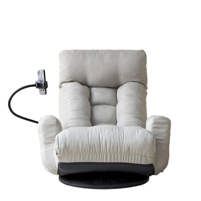Adjustable Swivel Lounge Chair With 360 Degree Rotating Seat And Headrest Support
