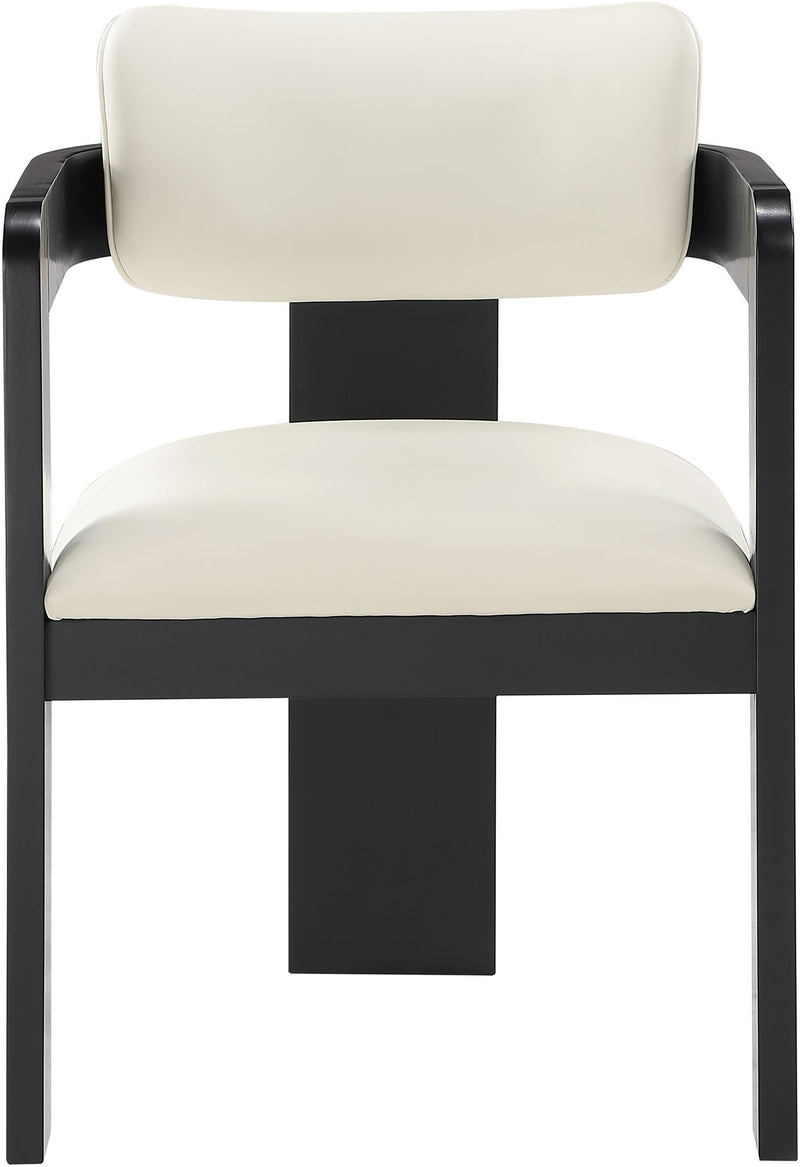 Sacha - Vegan Leather Upholstered Dining Chair With Black Base (Set of 2)