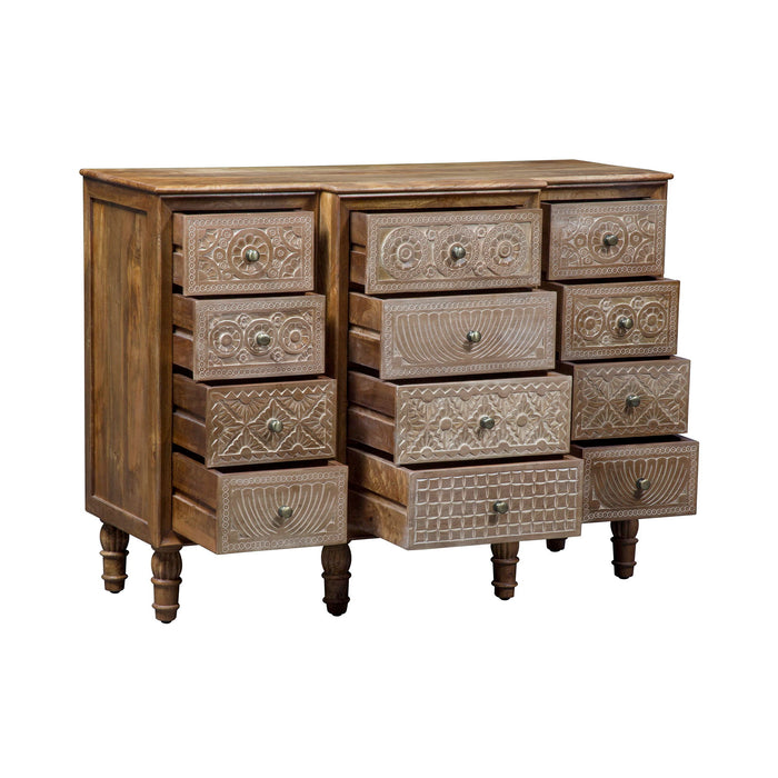 Montrose - 12 Drawer Accent Cabinet - Light Brown