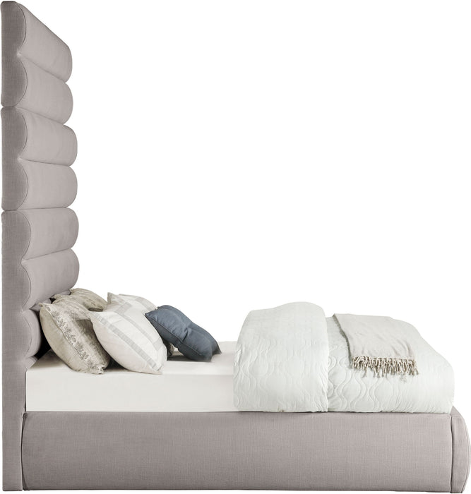 Adam - Linen Fabric Bed With 89" Headboard