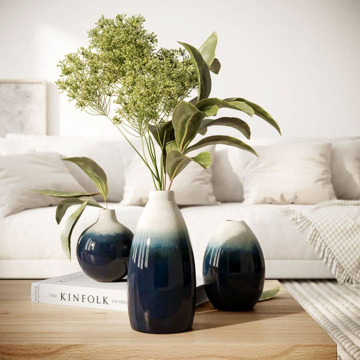 Bud Vases | Blue & White | Set of 3