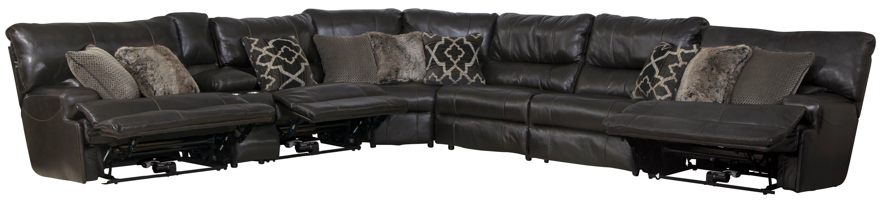 Como - Italian Leather Match Reclining Sectional