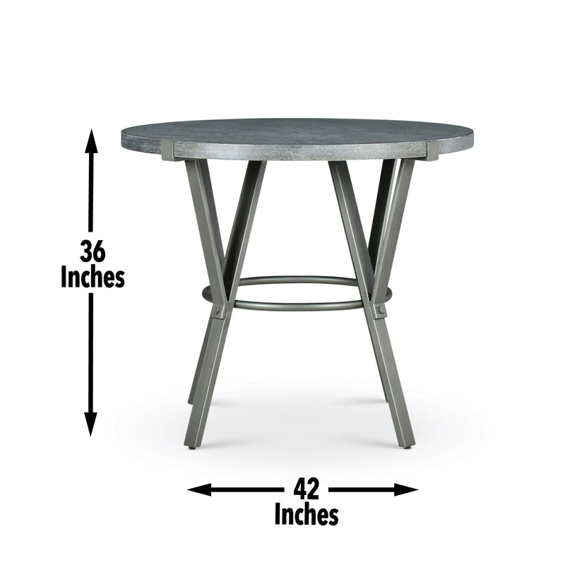 Portland - 3 Piece Dining Set With Round Counter Table - Gray