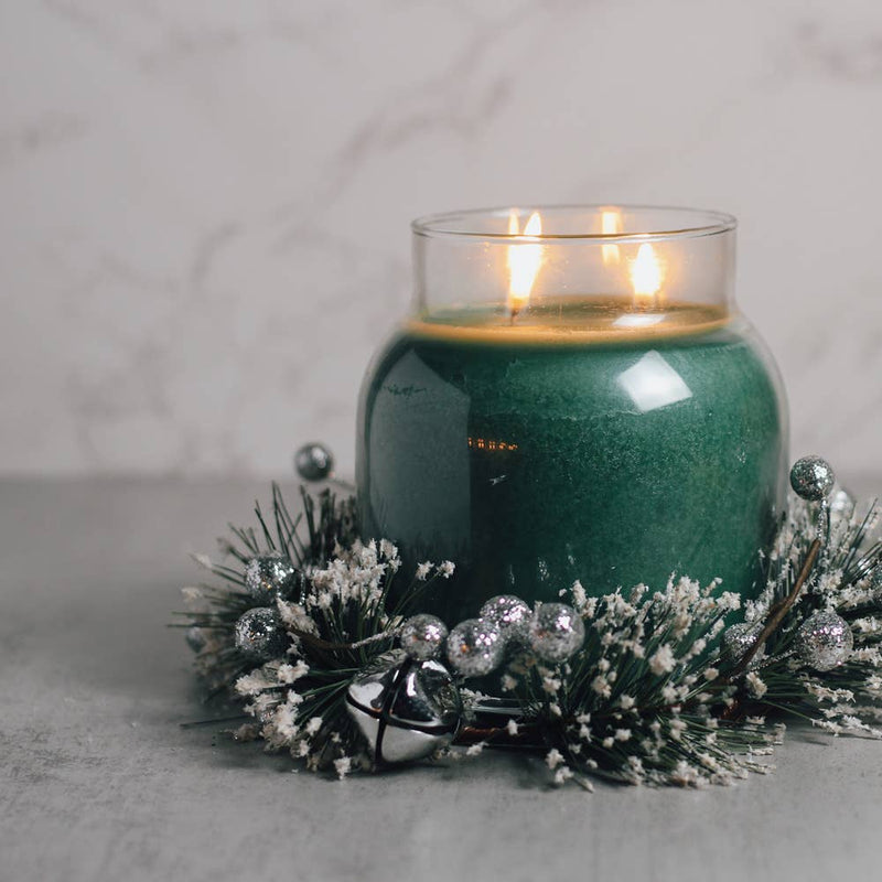 Frosted Silver Bells Candle Ring