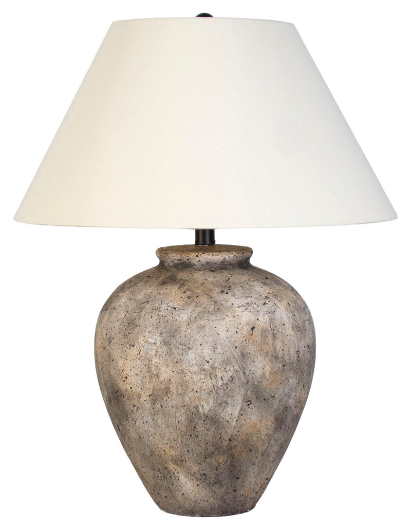 Earthen Stillness - 26 X 19 - Ceramic Table Lamp (Set of 2) - Weathered Stone