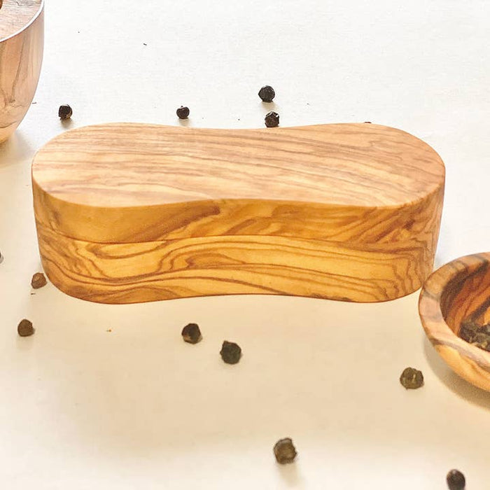 Olive Wood Salt & Pepper Keeper