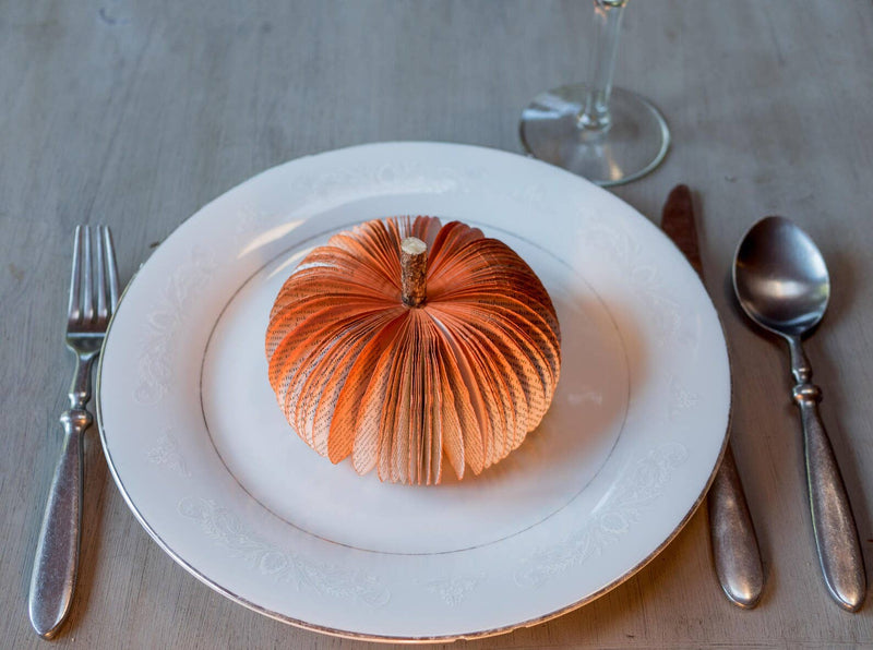 Book Pumpkin, Rustic Orange, Fall, Thanksgiving, Halloween