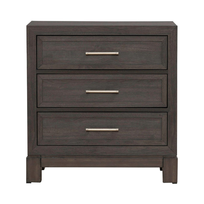 Modern Edge - Nightstand With Charging Station - Brown