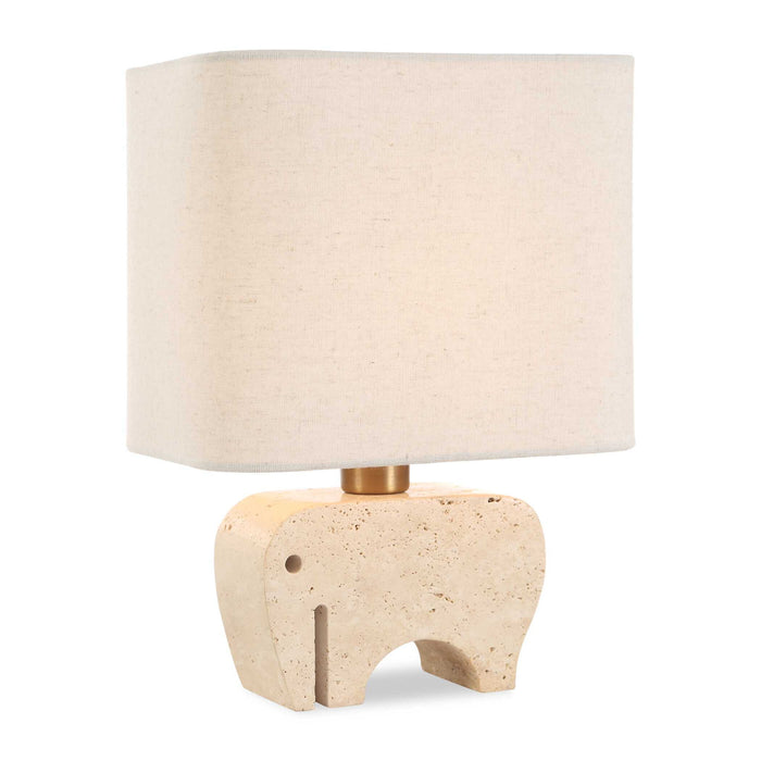 Tusk - Travertine Accent Lamp - Beige