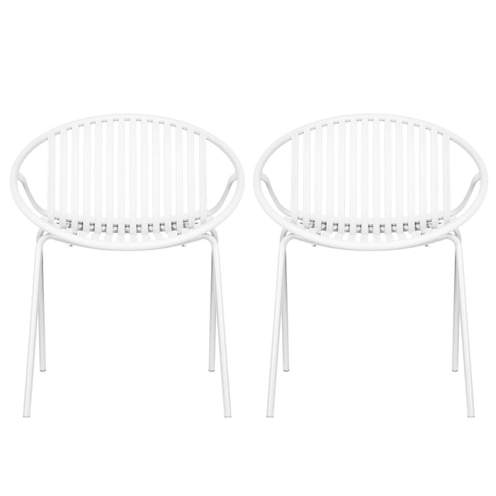 Stackable Outdoor Chairs With Breathable Plastic Backrest (Set of 2)
