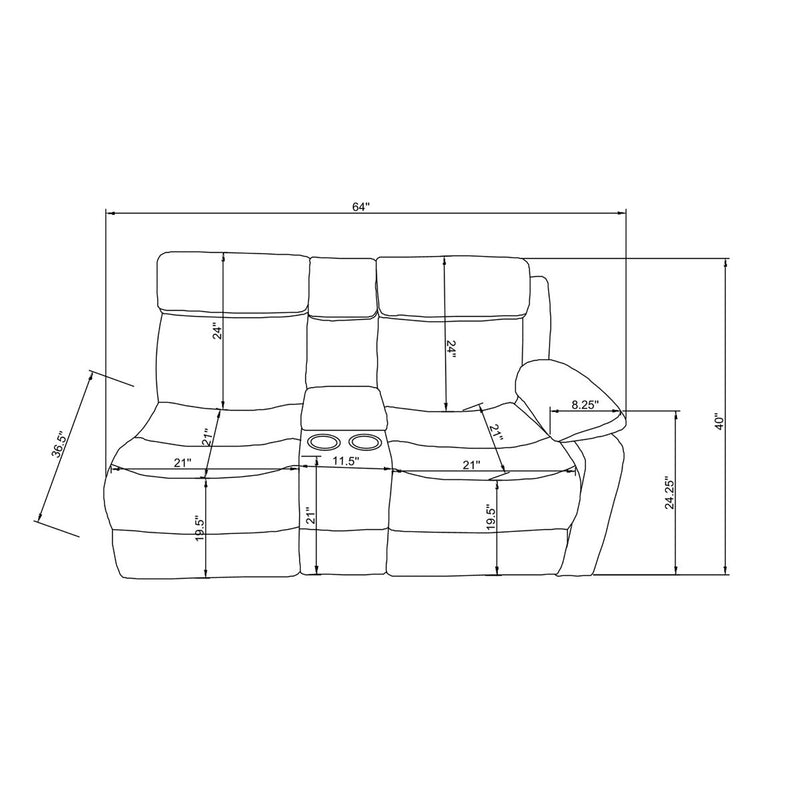 Blanche - Sectional Sofa With LED Lighting And Integrated Speaker - Gray