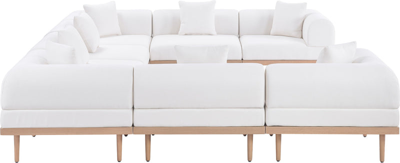 Laguna - 8 Piece Resilient Water Resistant Fabric 142" Upholstered Outdoor Patio Modular Sectional