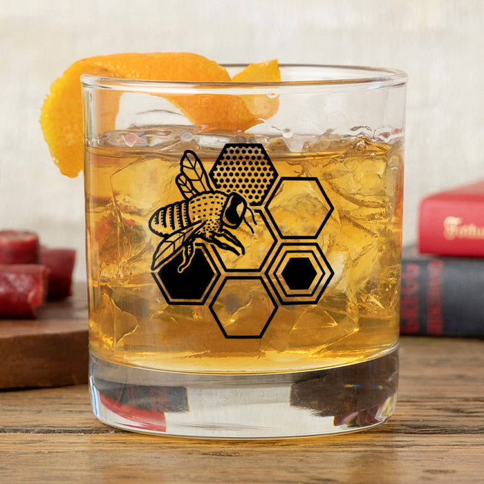 Whiskey Glass | Bee Glass | Rocks Glass | Screen Printed