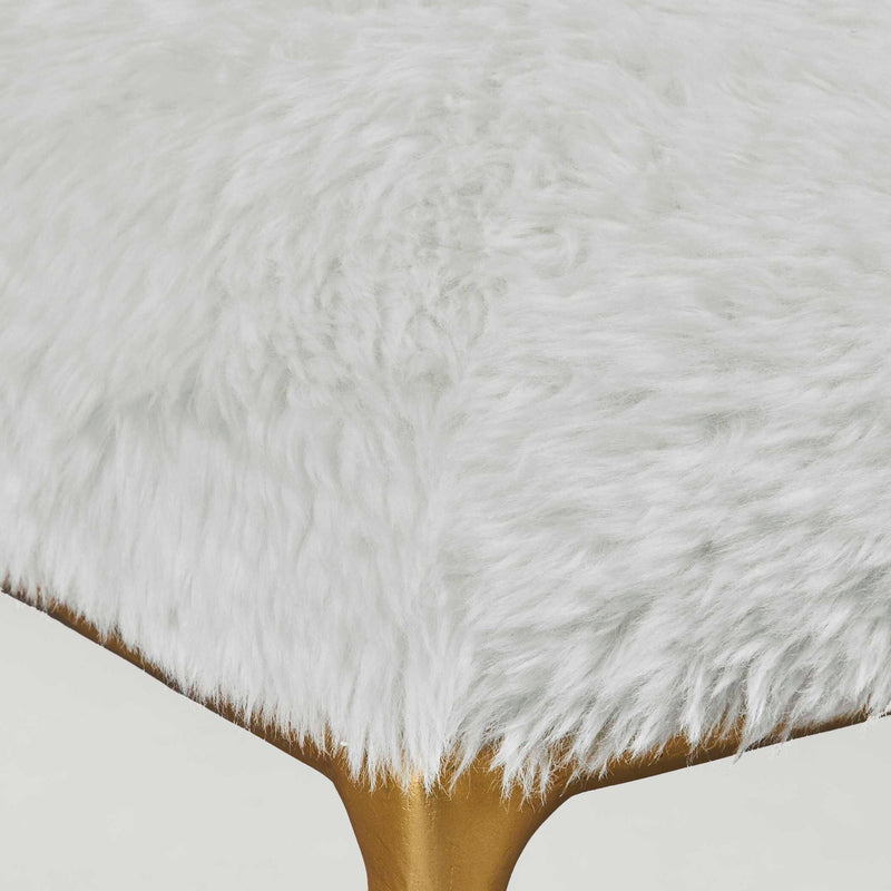Charmed - Sheepskin Small Bench - White