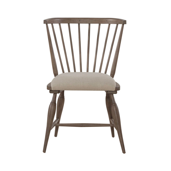 Americana Farmhouse - Upholstered Seat Windsor Chair (RTA) - Light Brown