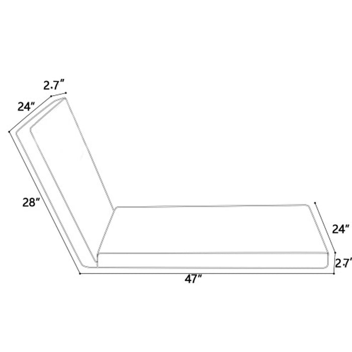 2 Piece Outdoor Chaise Lounge Cushion Set, Replacement Cushions For Patio Furniture