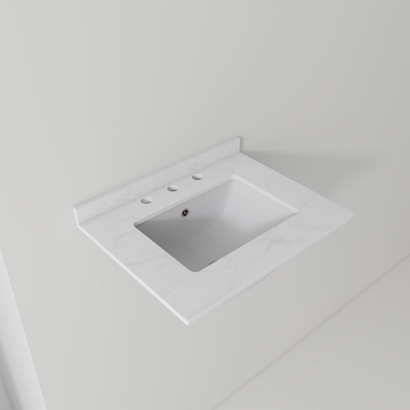 Basin Sink, 0.6" Ultra Thin Profile, Triple Faucet Holes, Sink Only