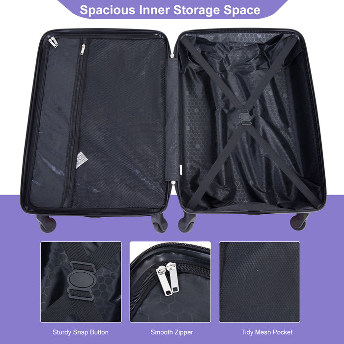 Luggage 4 Piece Lightweight Suitcase With Rotating Wheels With Tsa Lock,