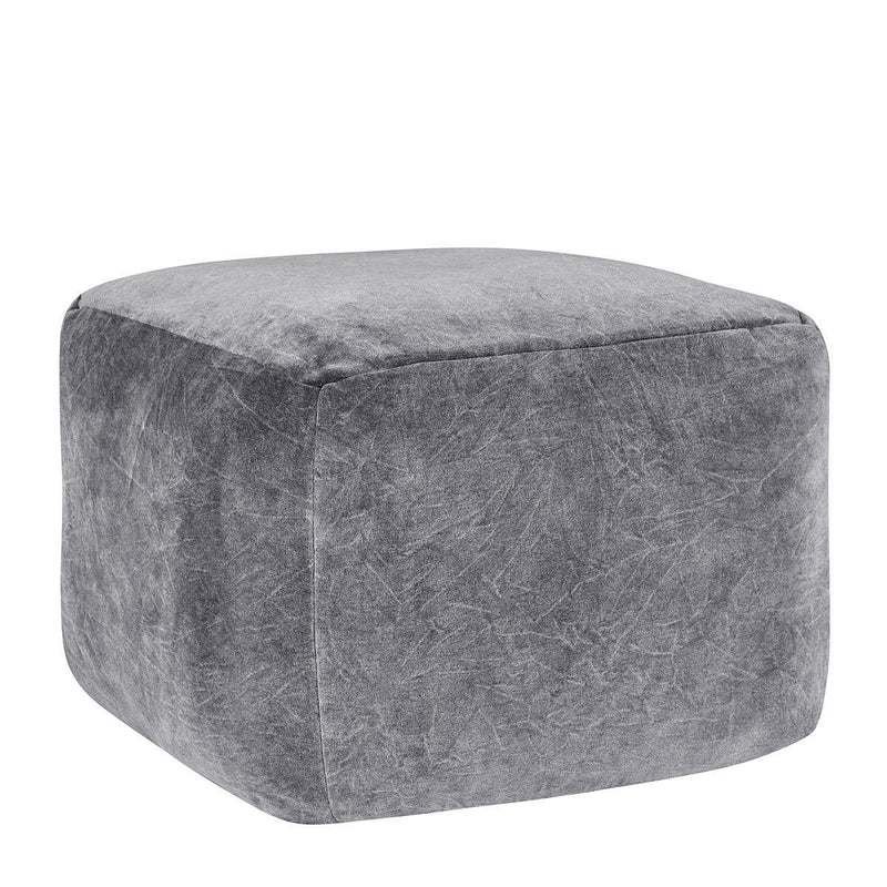 Heirloom - Velvet Pouf - Stone Gray