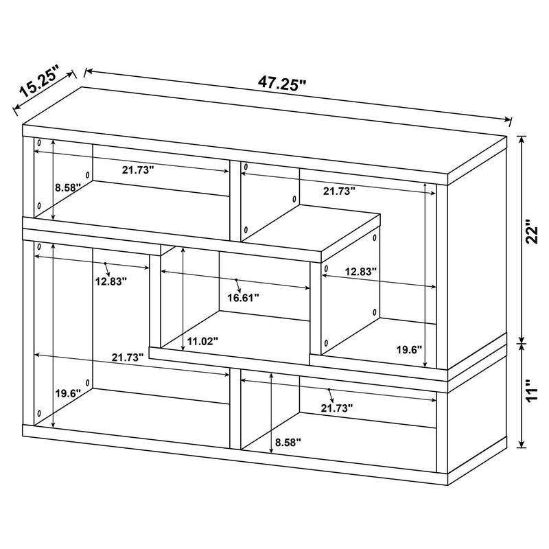 Convertable L-Shaped Bookcase With Open Shelves - White