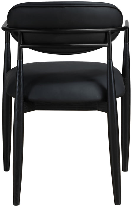 Riccio - Faux Leather Dining Arm Chair (Set of 2) - Black Frame