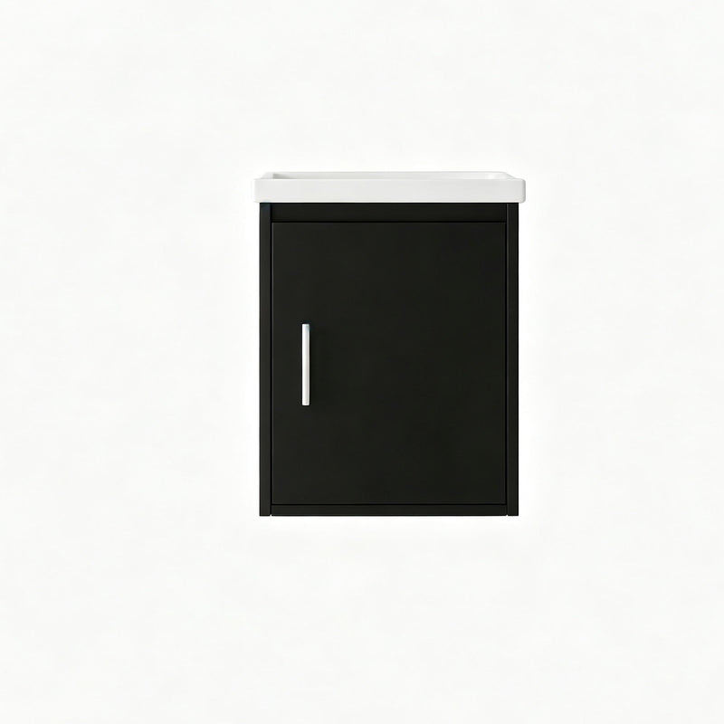 Floating Bathroom Vanity Combo, Wall Mounted Cabinet With Sink & Soft Close Doors For Small Bathrooms