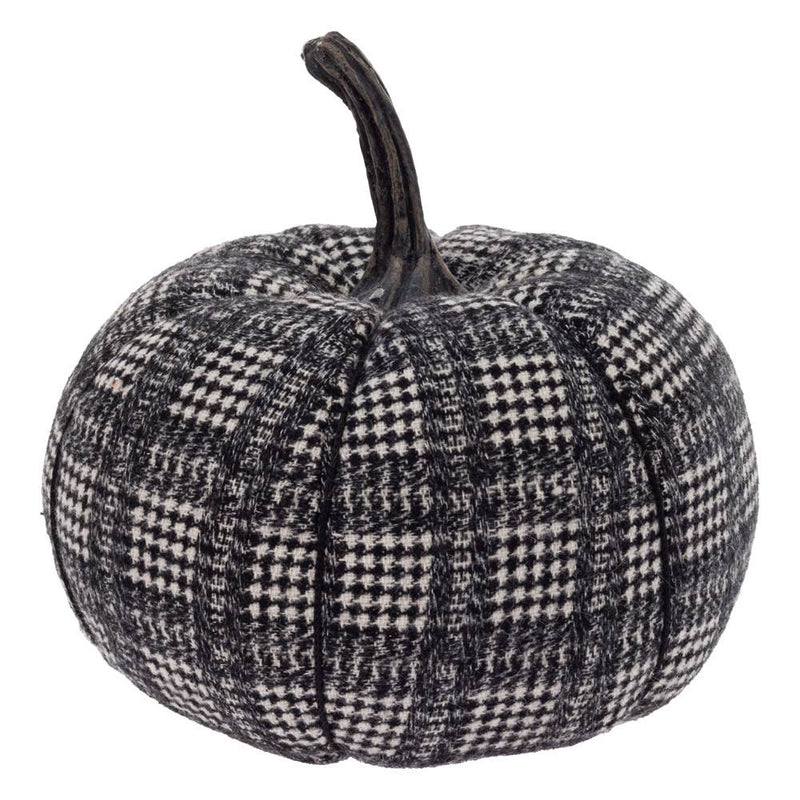 B&W Plaid Plush Pumpkin Fall Autumn Décor