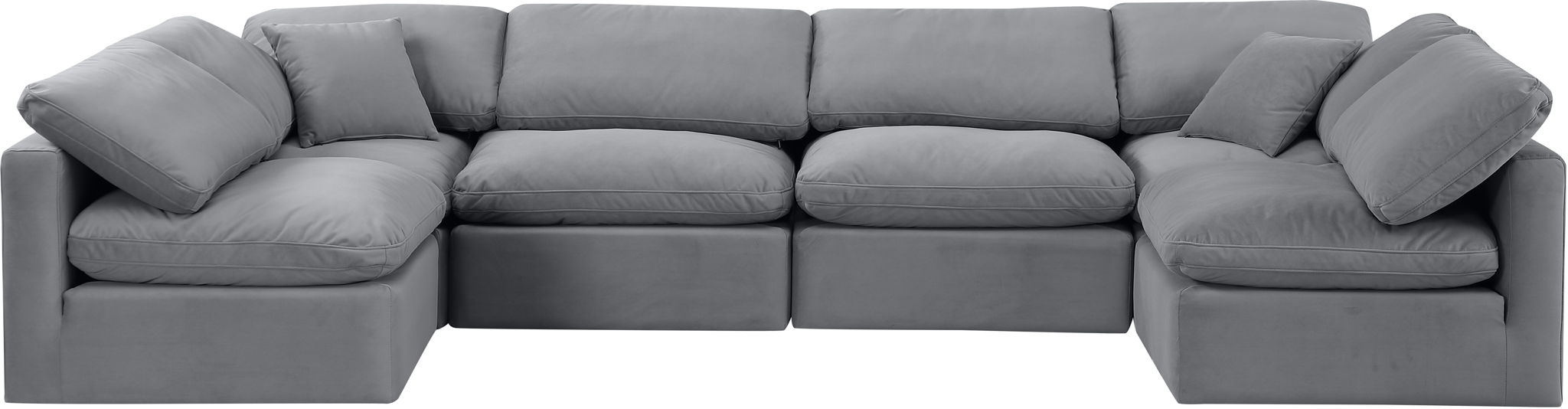 Indulge - Velvet 6 Piece Modular U-Shaped Sectional