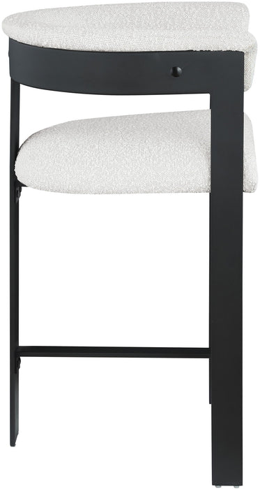 Romeo - Boucle Counter Stool With Black Base (Set of 2)