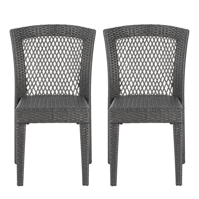 Farley - Stacking Sidechair (Set of 2) With Open Backrests - Gray