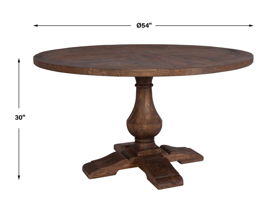 Stratford - Wood Round Dining Table - Dark Brown