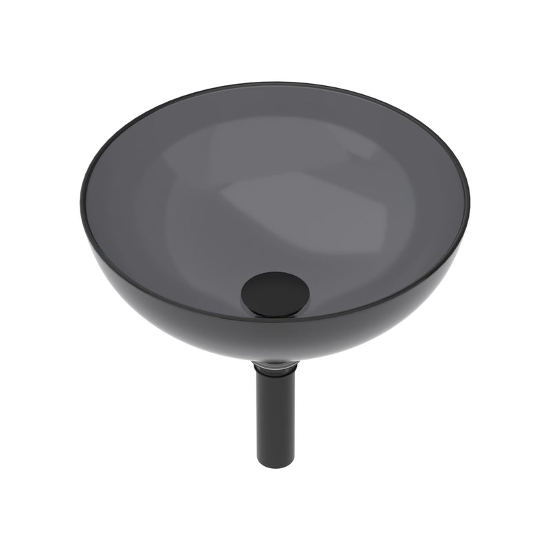 Artistic Tempered Glass Vessel Sink With Pop Up Drain