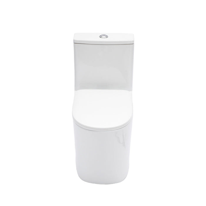 1 Piece Toilet For Bathroom, Soft Closing Seat, Dual Flush 1.1 / 1.6 Gpf - White