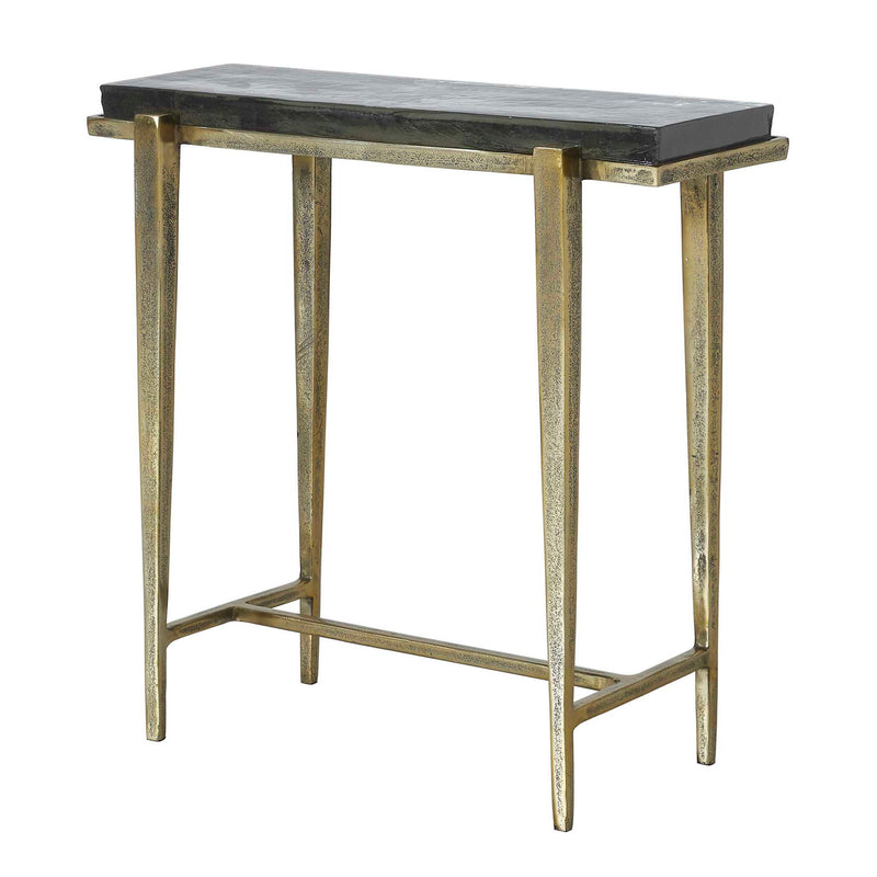 Preston - Rectangular Accent Table - Brass,Gold