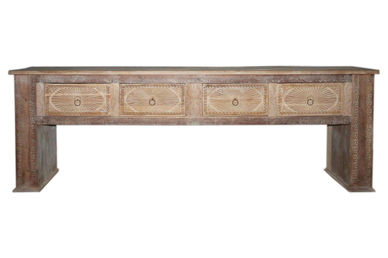 Qena - 4 Drawer Console Table - Butterwood Blend