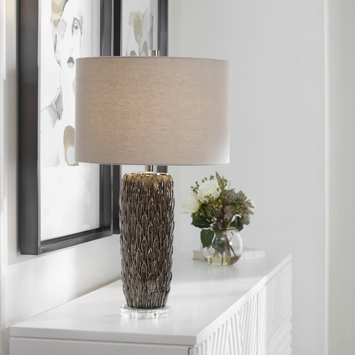 Nettle - Textured Table Lamp - Dark Gray