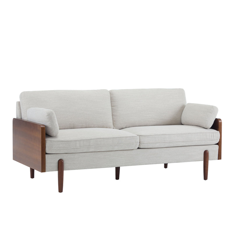Mid Century Moderne Sofa With Wood Sides
