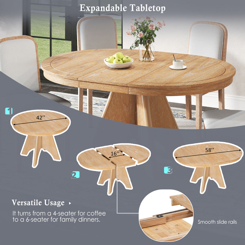 Extendable Dining Table With Sturdy Crossed Legs