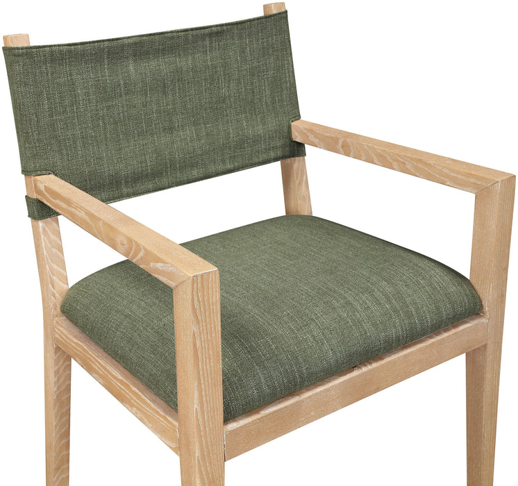 Avon - Linen Textured Performance Fabric Upholstered Dining Arm Chair