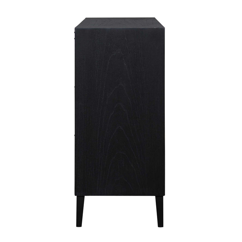 Andrei - Teak Root 2 Door Cabinet - Black / Woodtone