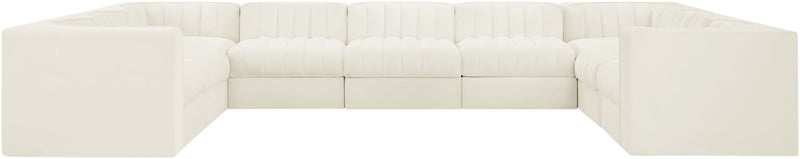 Rummi - Velvet Performance Fabric Upholstered 9 Piece Modular Sectional