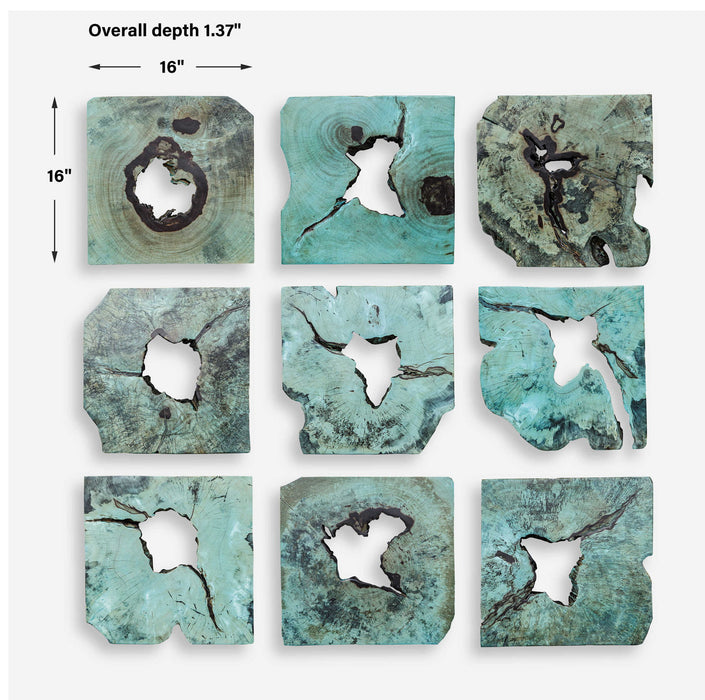 Bahati - Wood Wall Decor (Set of 9) - Blue