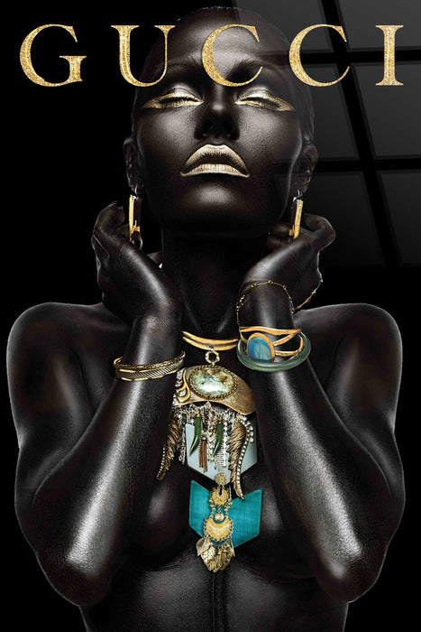 "Gilded Elegance" Tempered Glass With Foil - Black / Gold