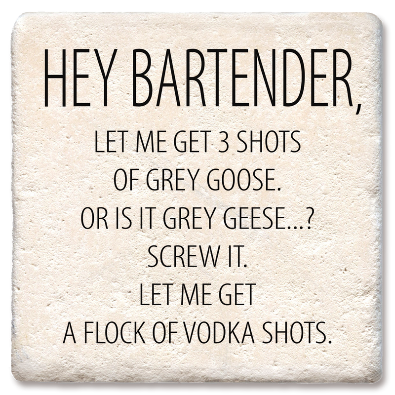 Coasters Hey Bartender Flock of Vodka Shots