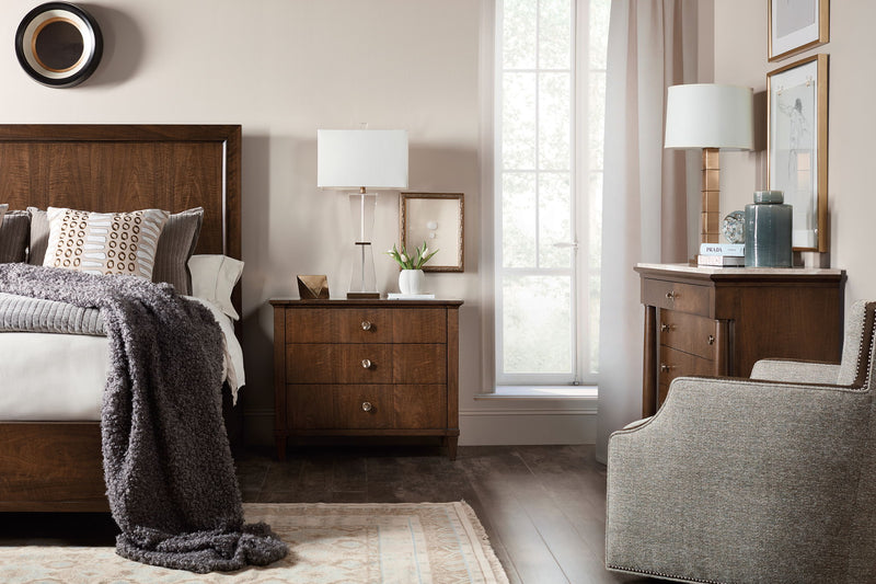 Archives - Three-Drawer Nightstand - Dark Brown