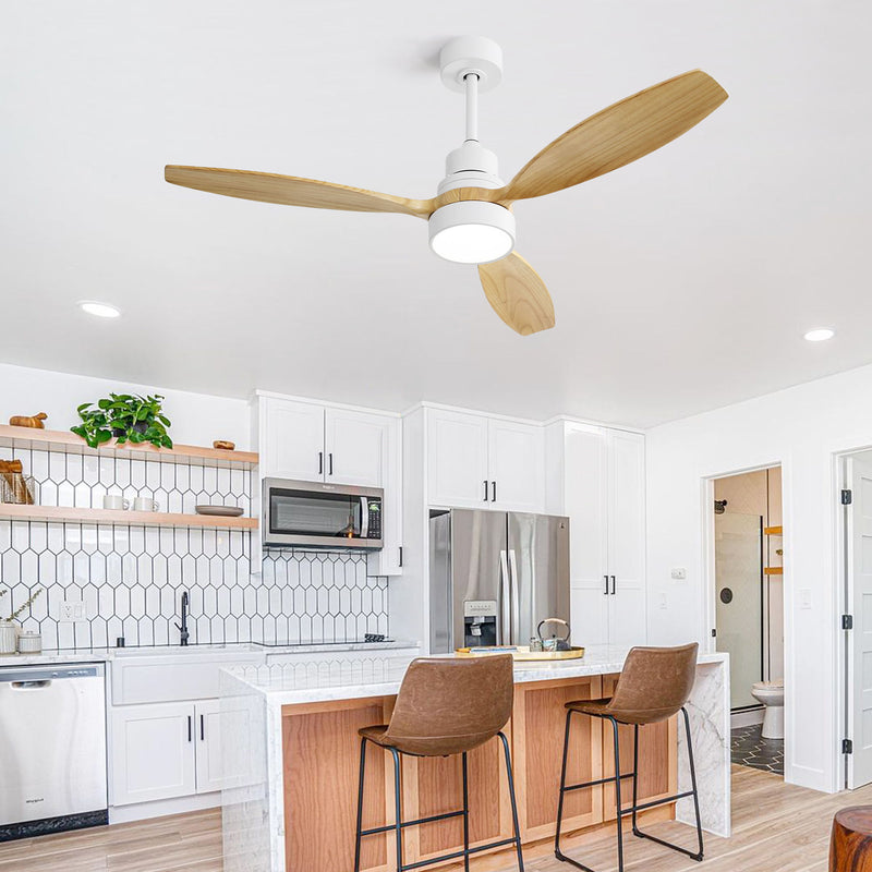 52" Integrated LED Ceiling Fan With Remote Control And Blades For Living Room