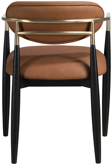 Riccio - Faux Leather Dining Arm Chair (Set of 2) - Black And Gold Frame