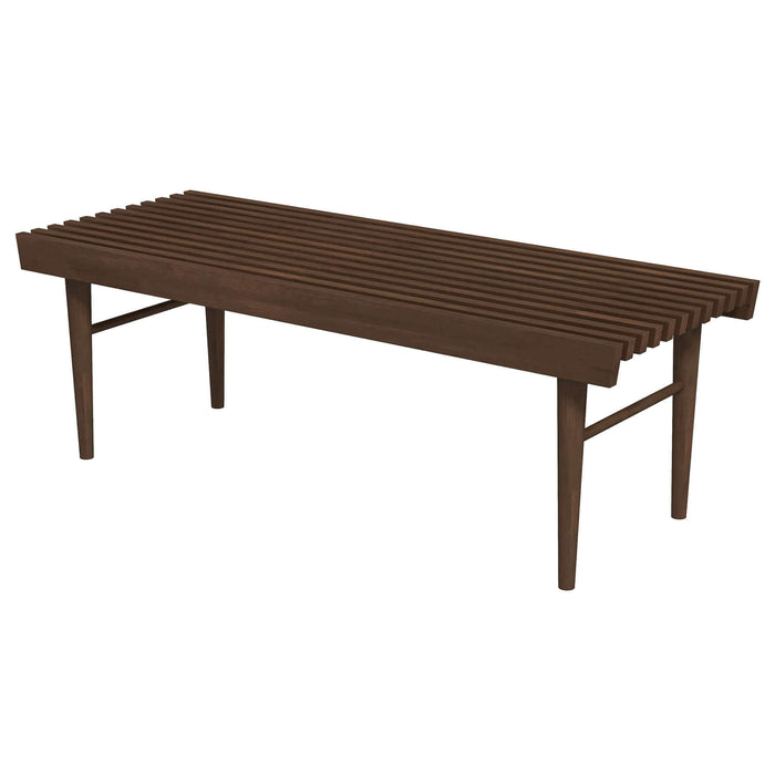Mia - Mid-Century Modern Bench - Dark Brown