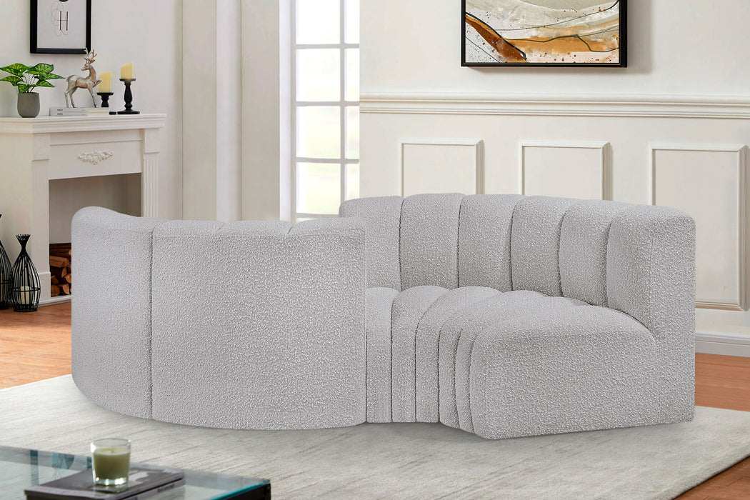 Arc - Boucle Fabric 4 Piece Curved Modular Sofa